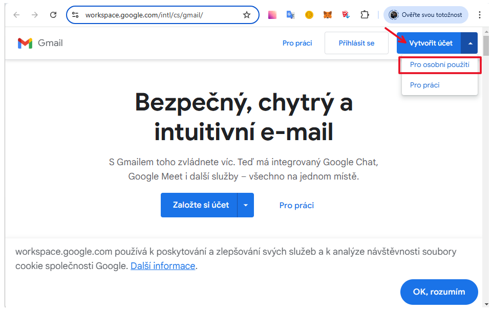 Vytvoření nového Gmailu - stručný průvodce