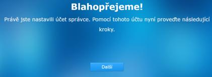 Úspěšně jsme vytvořili kompletní účet administrátora na NAs serveru.
