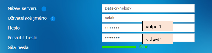 Vytvoření Administrátora pro NAS server