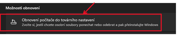 Volba pro obnovení Windows 11