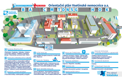 Náhled orientačního plánu nemocnice Vsetín